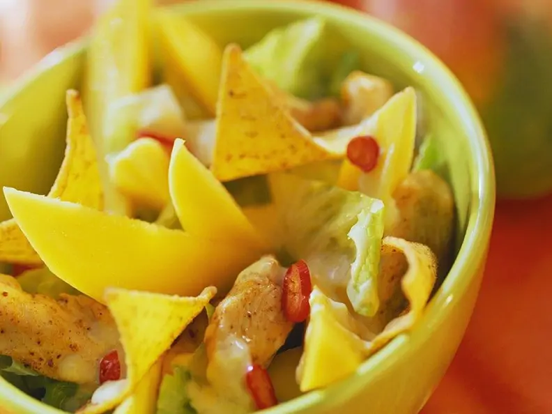 Scharfes Hähnchen mit Tortillachips