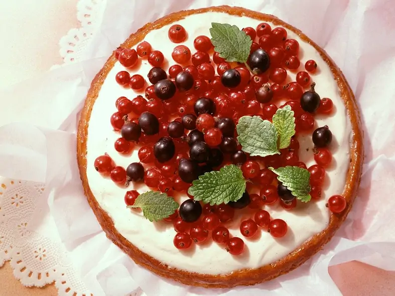 Cremetorte mit Johannisbeeren