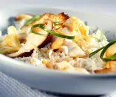 Reis mit Fisch und Shiitake