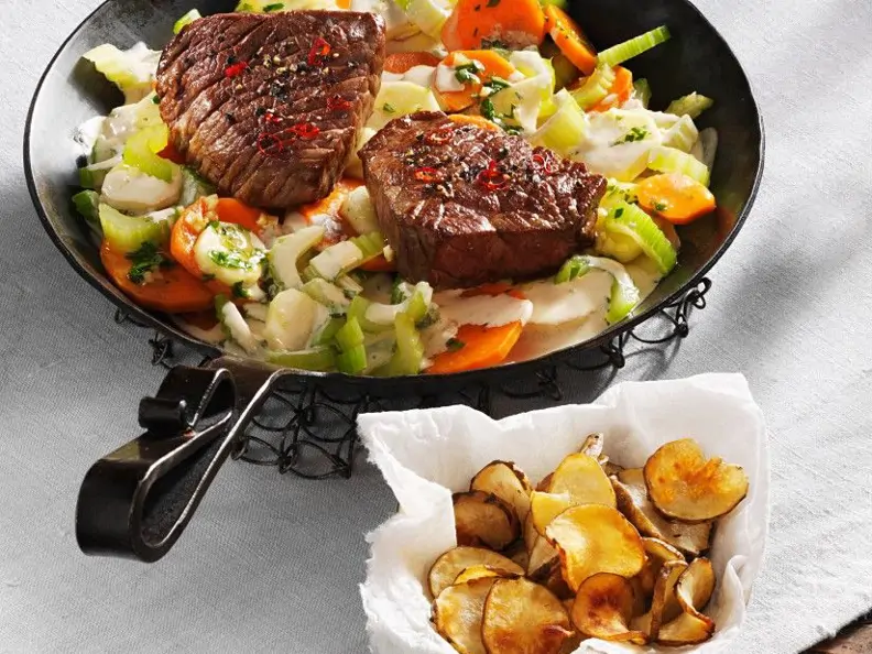 Steak mit Gemüse