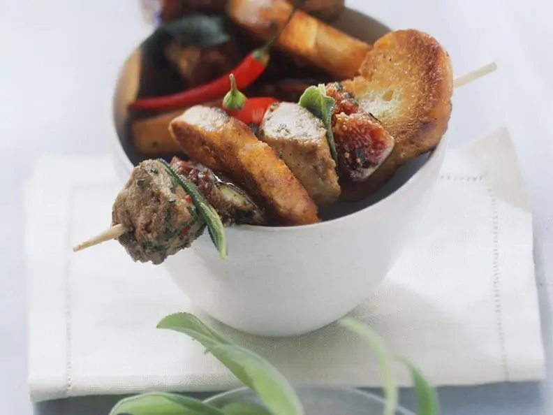 Schaschlik mit Kalbsleber und Feigen