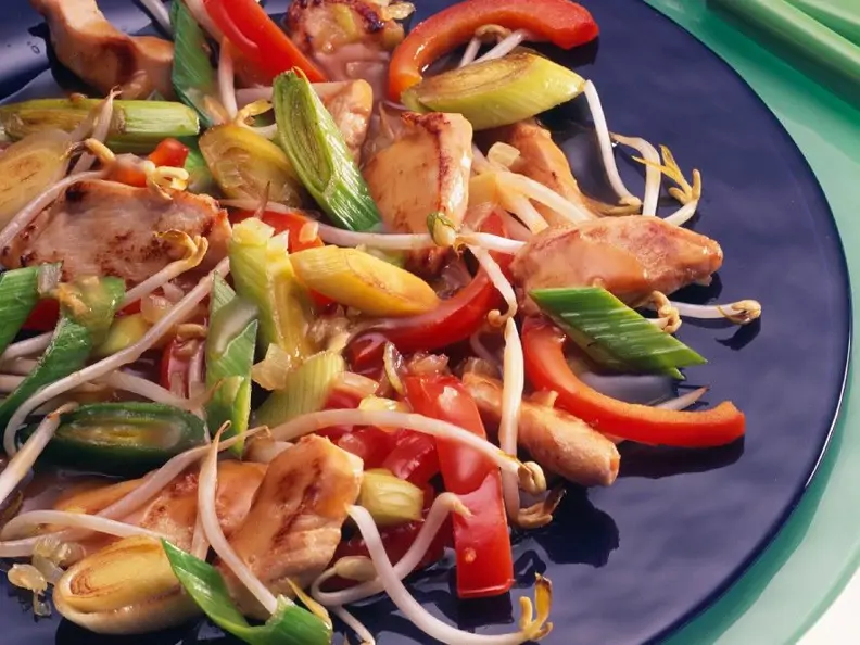 Pute mit Gemüse aus dem Wok