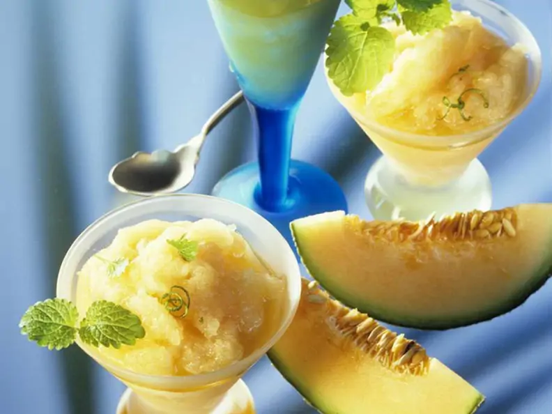 Melonen-Sektsorbet