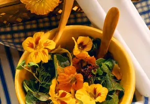 Kräutersalat mit Blüten