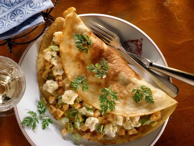 Kartoffelpfannkuchen mit Gemüsefüllung