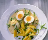 Kartoffeln mit Ei und Senfsauce