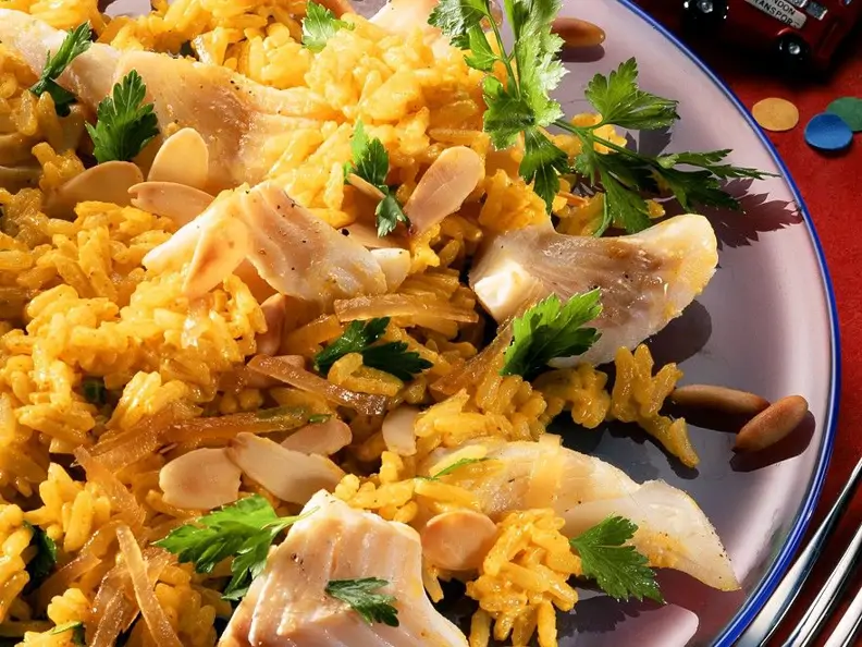 Gewürzreis mit Fisch
