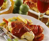 Hähnchenbrust im Schinkenmantel mit Penne