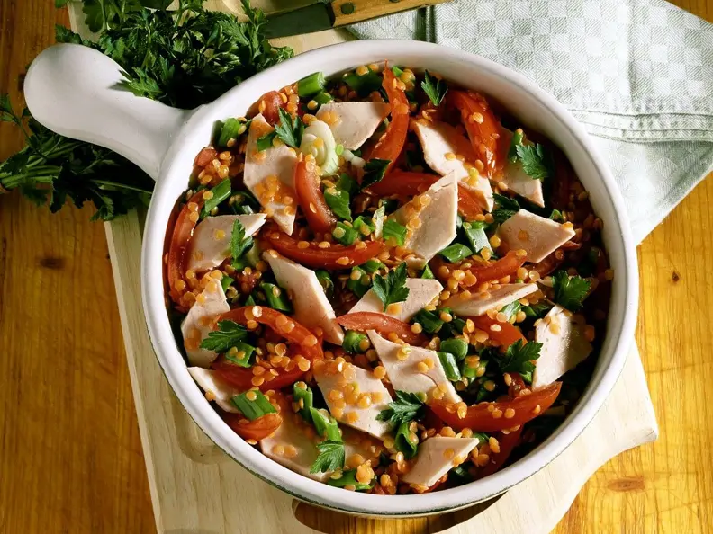 Linsen-Wurstsalat