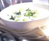Kalte Gurken-Kokossuppe