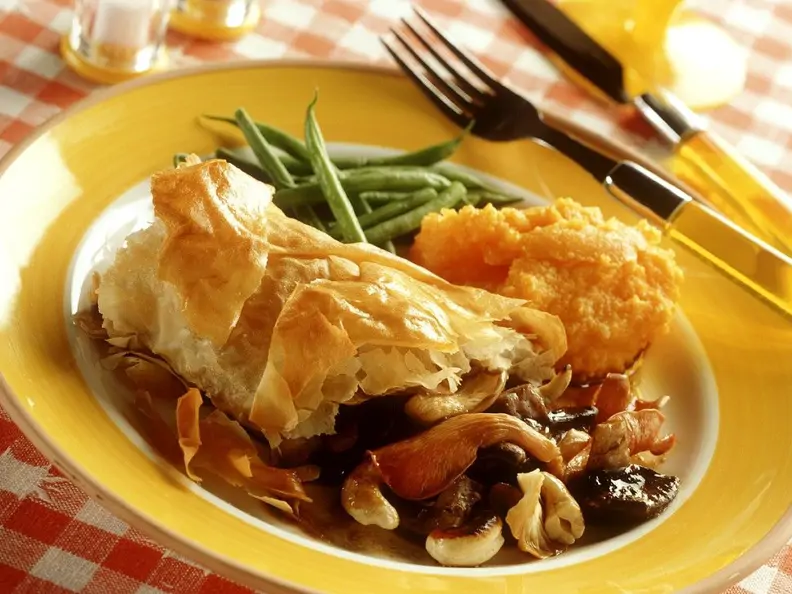 Blätterteig-Pilzpie mit Püree