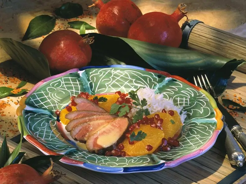 Entenbrust mit Kokos-Orangensauce