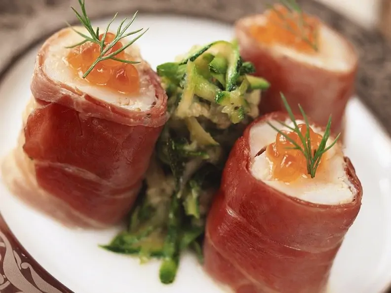 Zander mit Parmaschinken und Zucchini
