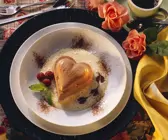 Schoko-Puddingherzen mit Vanillesauce