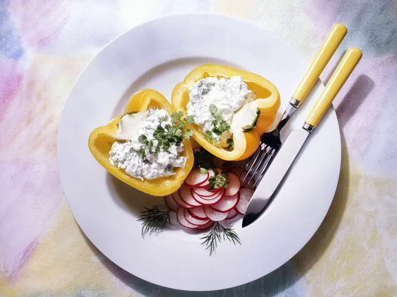 Paprika mit Quarkfüllung