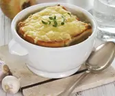 Jarlsberg Zwiebelsuppe aus dem Ofen