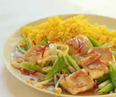 Fischpfanne mit Reis