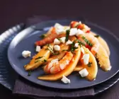 Melonensalat mit Shrimps