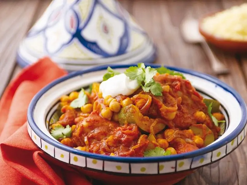Hähnchen-Kichererbsentajine