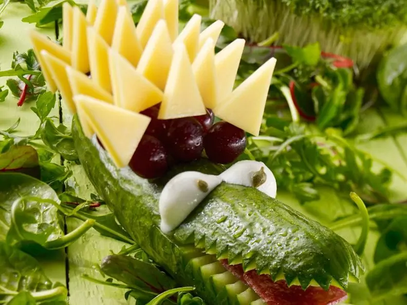 Gurke als Korokodil für Kinder