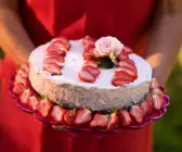 Erdbeertorte mit weißer Schokolade