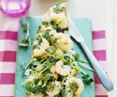 Baguette mit Kresse, Shrimps und Remoulade