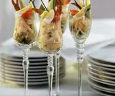 Hummer-Shrimps-Cocktail mit Wachtelei