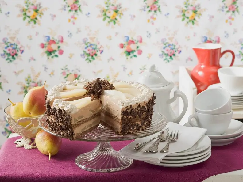 Schokotorte mit Birnen