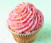 Cupcake mit rosa Creme