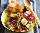 Linsensalat mit Ei