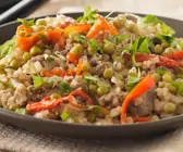 Gemüsereis mit Rindlfleisch