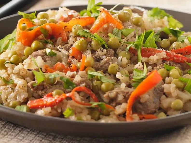 Gemüsereis mit Rindlfleisch