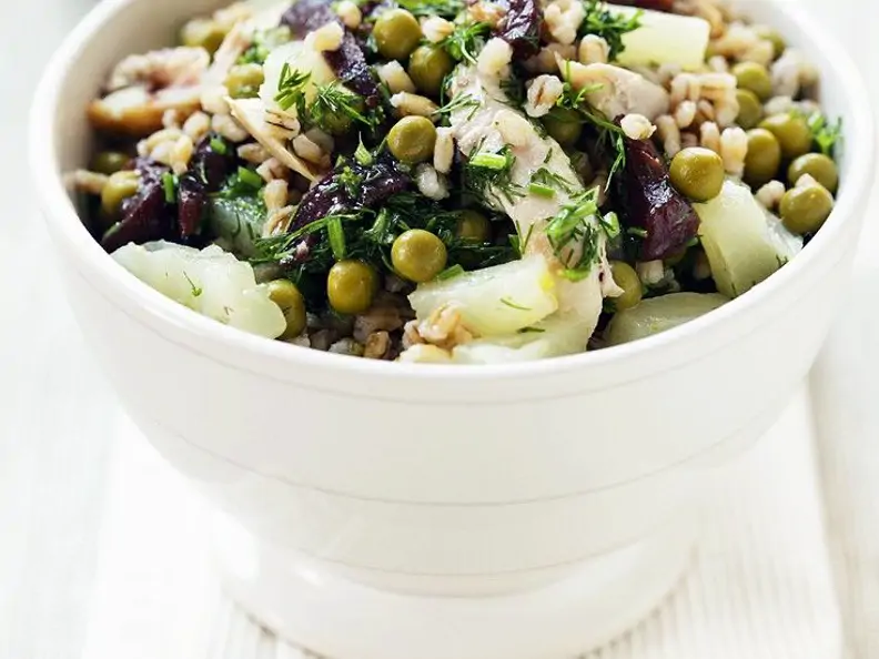 Graupensalat mit Lachs