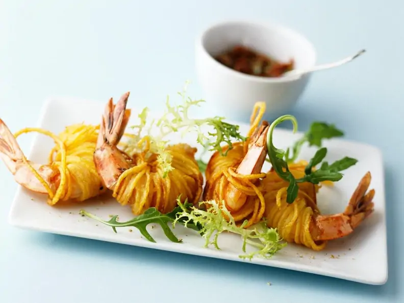 Knusprig frittierte Garnelen