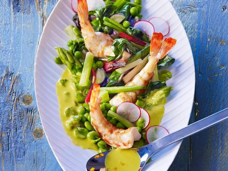 Bohnensalat mit Shrimps