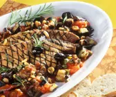 Mediterranes Gemüse mit gegrillter Leber