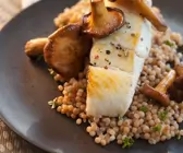 Heilbutt mit Pilzen