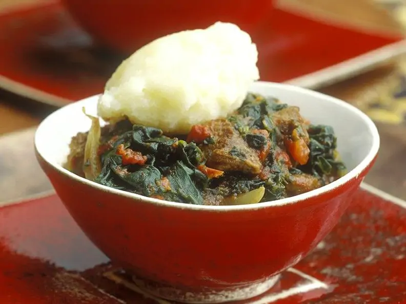 Lammragout mit Gemüsebrei