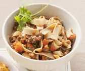 Vollkornpasta mit Linsen