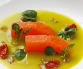 Lachs mit Kressesuppe
