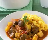 Kürbiseintopf mit Lammfleisch