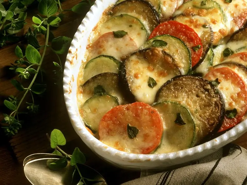 Überbackenes Ratatouille