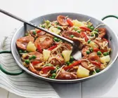 Süß-saure Wurstpfanne