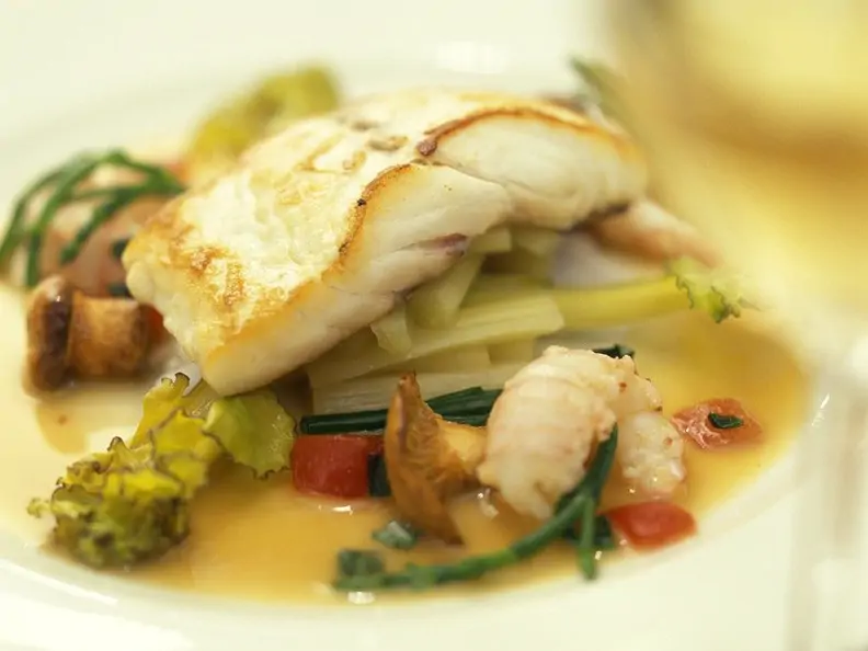 Steinbutt mit Spargelgmüse