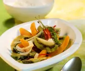 Reis mit Mangold-Kürbis-Ragout