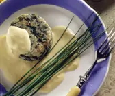Gemüseflan mit Sahne-Senf-Soße