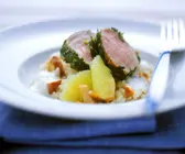 Pilzreis und Limonensauce mit Kalbsfilet