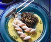 Zweierlei Fisch mit Weißweinsauce