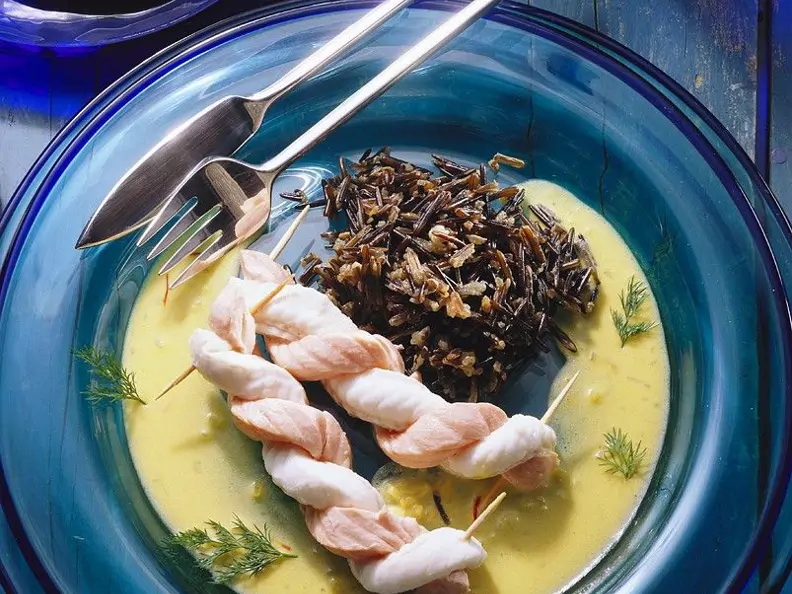 Zweierlei Fisch mit Weißweinsauce
