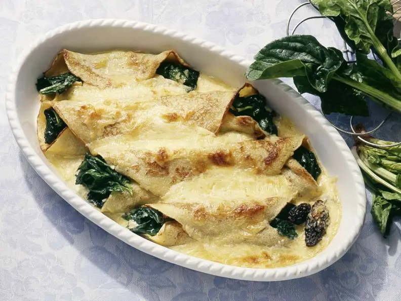 Gebackene Spinat-Pfannkuchen